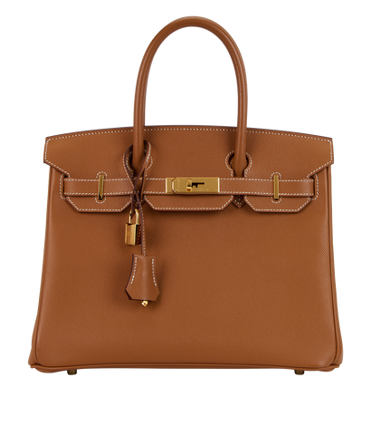 Birkin 30 In Epsom Gold, &pound;13,000, Handbags, Brown, Leather, Front view